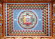 Tibetan mandala painting on monestery ceiling,  Nepal