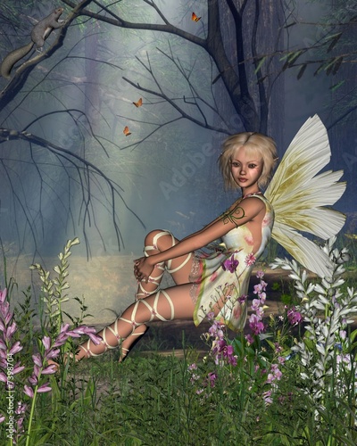 Naklejka - mata magnetyczna na lodówkę Woodland Fairy