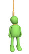 3d person puppet, hanging in a rope loop