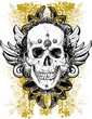 Stained grunge skull illustration