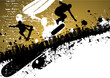 Leinwandbild Motiv Skateboard abstract city background