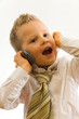 Child talking via cellphone