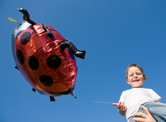 Wall Mural - Little boy and balloon