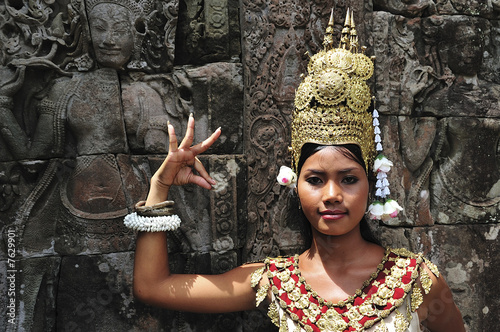 Cuadros en Lienzo Cambodia, Angkor: Apsara in BAYON temple