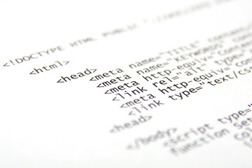 printed html code