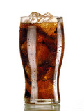 Fototapeta Tulipany - bicchiere di coca con ghiaccio
