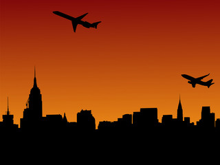 Wall Mural - planes departing manhattan