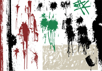 Vector. Set of grunge spots.