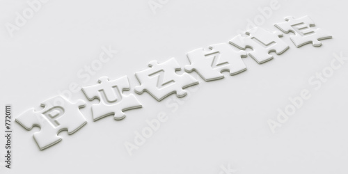 Puzzle pieces with text wri...