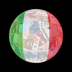 Italian flag on euros