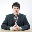 Businessman with red nose