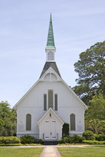 Small Chapel With Green Steeple