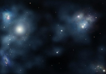 Wall Mural - starfield with cosmic nebula