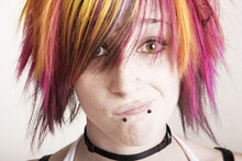 Punk Girl With Brightly Colored Hair