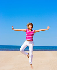 Poster - yoga on a beach