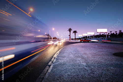 Traffic at Las Vegas Blvd., Las Vegas, USA. Poster