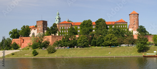 Naklejka na szybę Panorama of Wawel Castle in Krakow