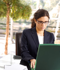 Sticker - Businesswoman with laptop