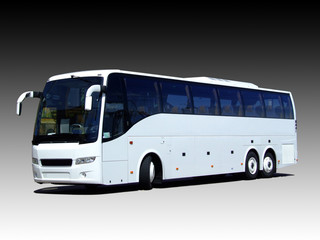 blank white bus