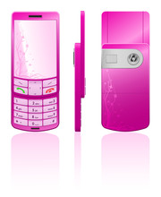 Vector Illustration Of A Pink Cellphone