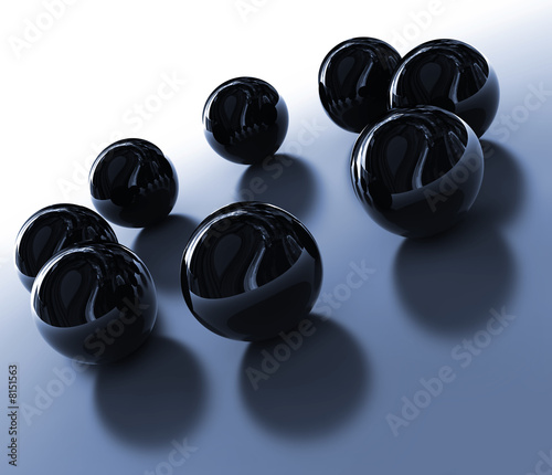 Abstract dark metallic spheres