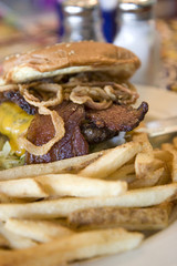 Wall Mural - Bacon Cheeseburger with Fries