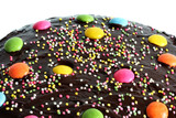 Fototapeta Miasta - round chocolate birthday cake