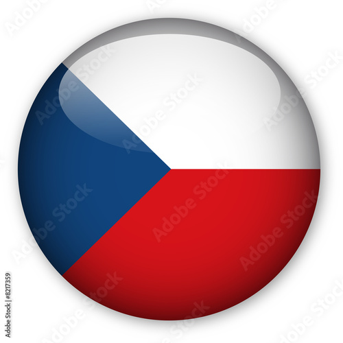 Czech Republic flag button Poster Mural XXL
