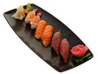 sushi mit roher fischscheiben,garnelen,sashimi platter