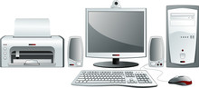 Desktop Computer Configuration. Vector Illustration