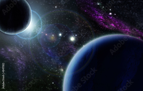 Naklejki kosmos zmierzch-z-dwa-blekitnymi-planetami