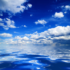blue sky and water