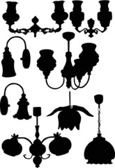 Wall Mural - chandelier silhouettes