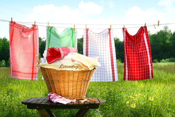 Sticker - Towels drying on the clothesline