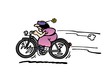 Alte Frau fährt Fahrrad