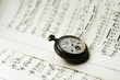 Antque Pocket Watch On Music Sheets