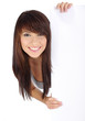 © ZoomTeam - Beautiful  girl holding white empty board