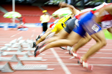 Athletes Starting With Motion Blur