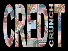 Credit Crunch With Euros Illustration