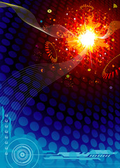 Leinwandbilder - Technology Space Explosion, vector illustration layers file.