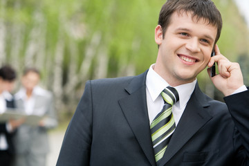 Canvas Print - Businessman calling