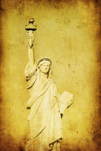 Grunge Image Of Liberty Statue