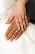 © ctacik - Bride and bridegroom hands over wedding dress (wedding rings)