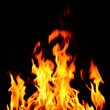 © yellowj - fire flame on black background