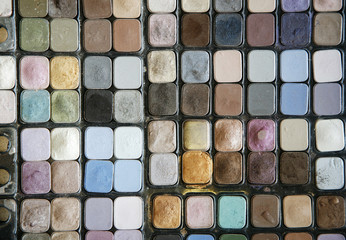 Palette of make up colors