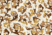 Antique Wallpaper With Floral Pattern - 18th Century