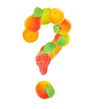 alphabet from fruit, the sign ?   …