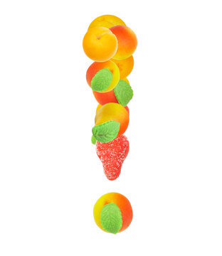 alphabet from fruit, the sign !   …