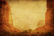 Grunge image of Monument Valley landscape.