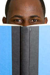 Poster - Man Hiding Behind Book